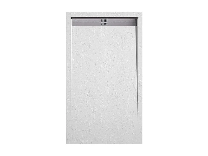 Mineralguss-Duschwanne extra flach ARCO Schieferoptik WEIß 70x150 cm