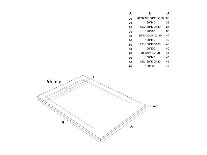 Plato de ducha pizarra ARCO NEGRO  80x120 cm rejilla inox