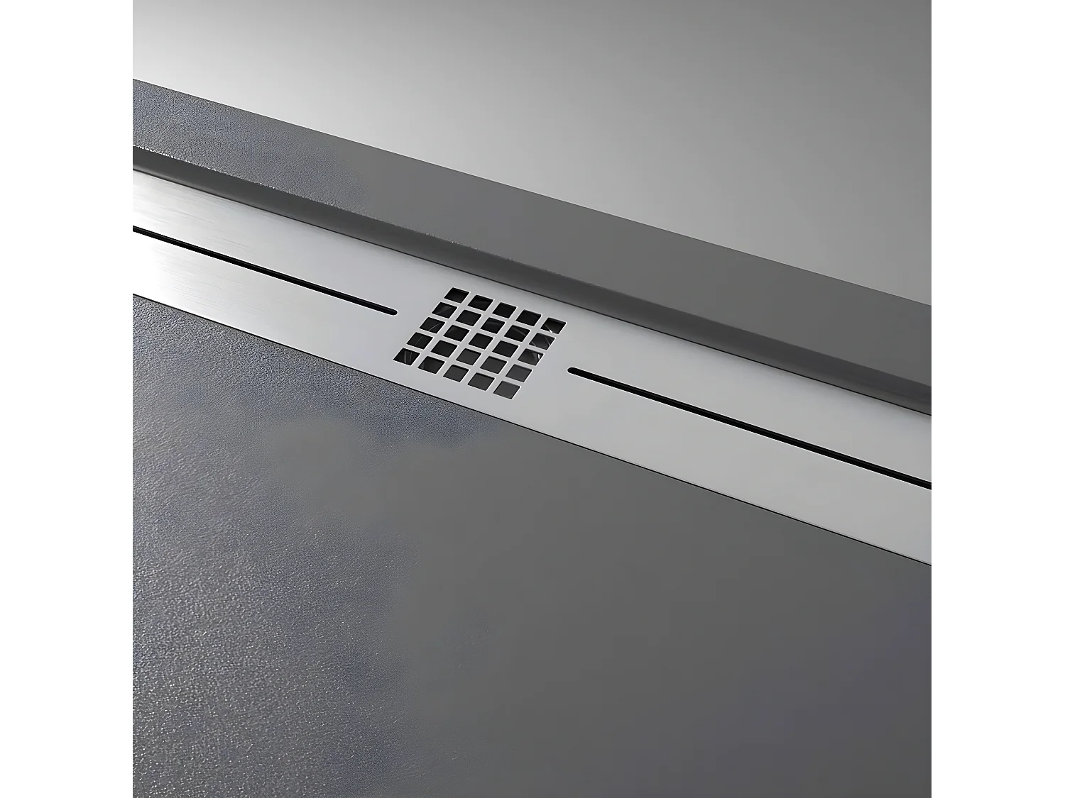 Plato de ducha pizarra ARCO ANTRACITA  80x100 cm rejilla inox