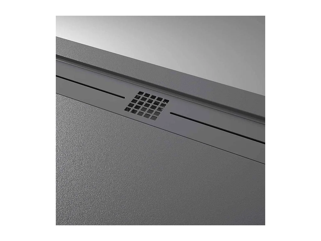 Mineralguss-Duschwanne extra flach ARCO Schieferoptik SCHWARZ 90x160 cm