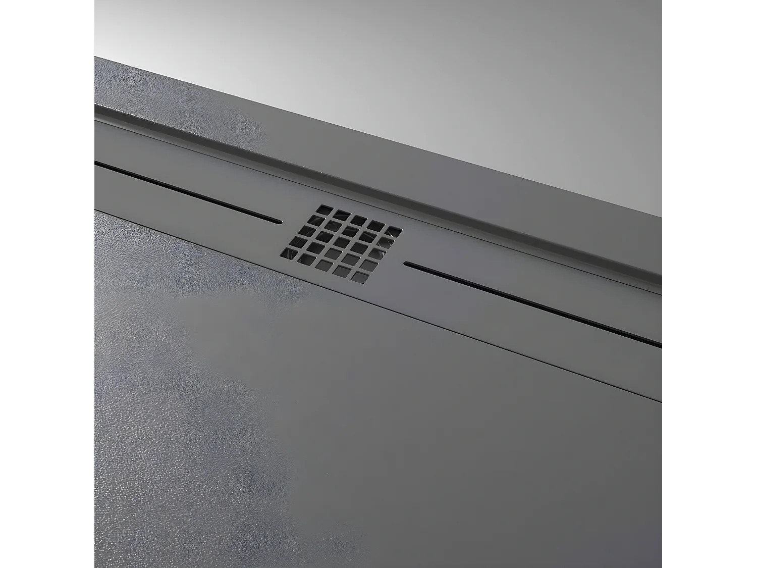 Mineralguss-Duschwanne extra flach ARCO Schieferoptik ANTHRAZIT 70x210 cm