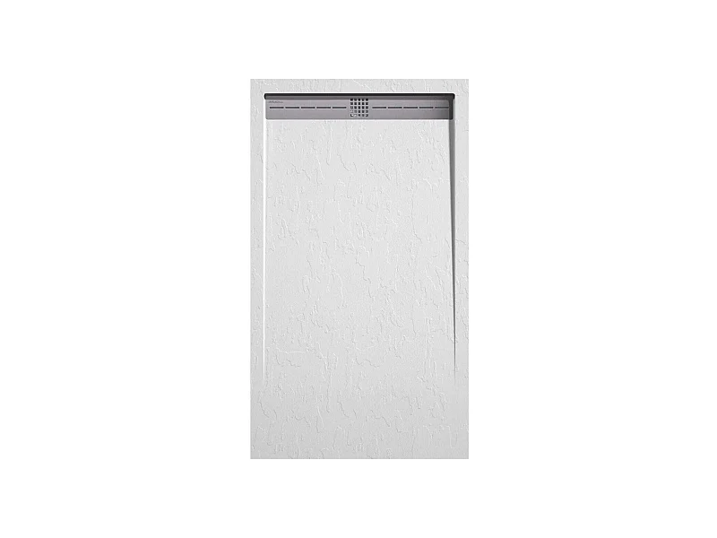 Plato de ducha pizarra ARCO BLANCO  80x80 cm rejilla inox