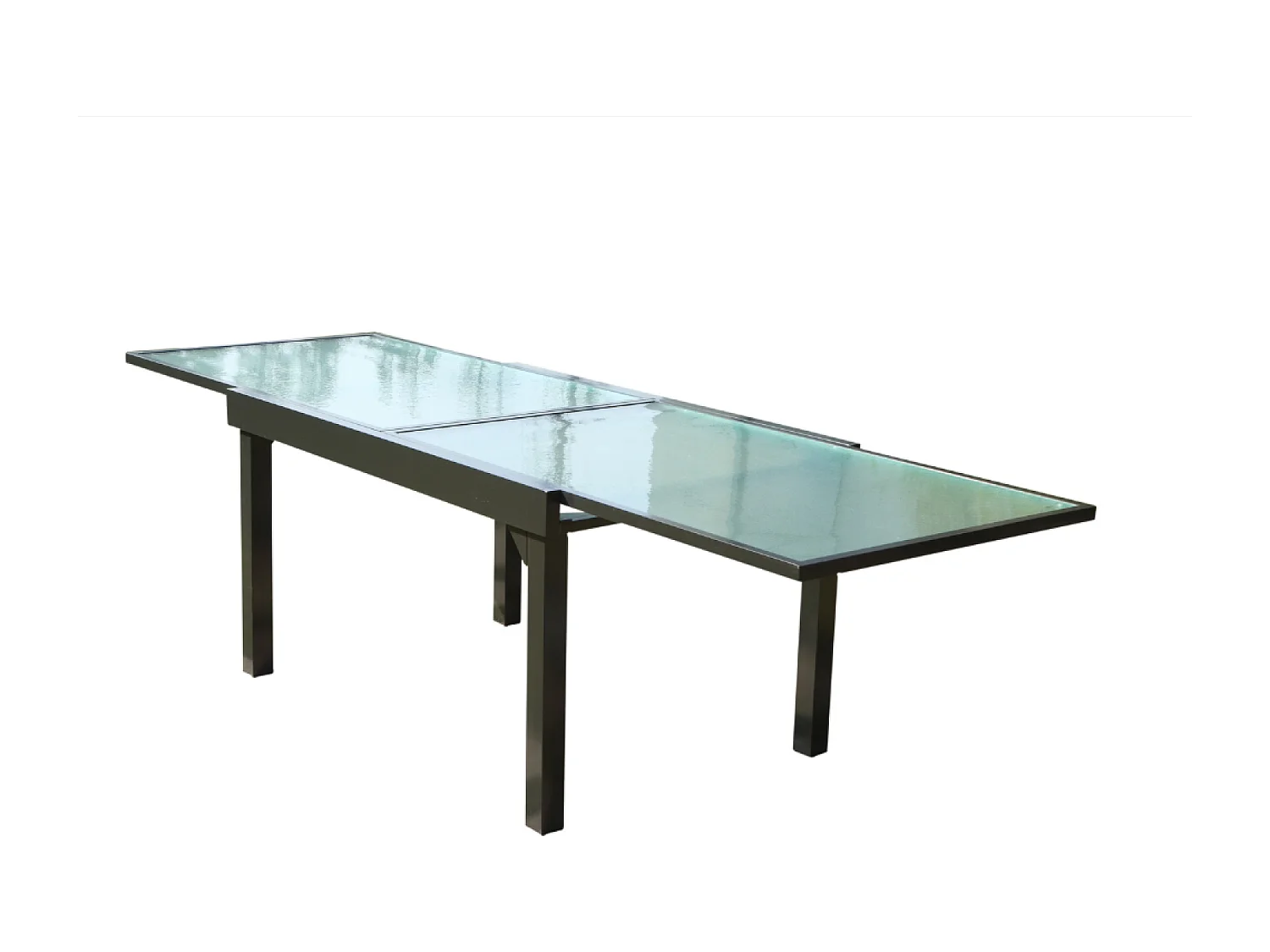 Table de jardin extensible en aluminium grise BRESCIA