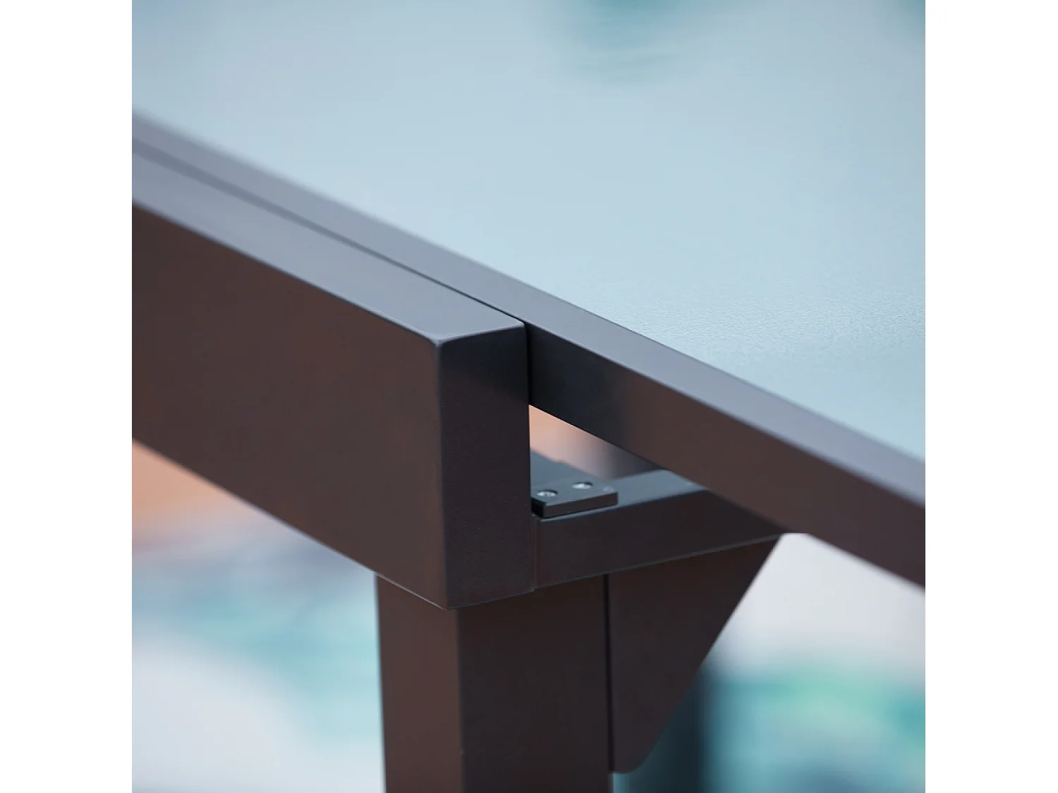 Table de jardin extensible en aluminium grise BRESCIA