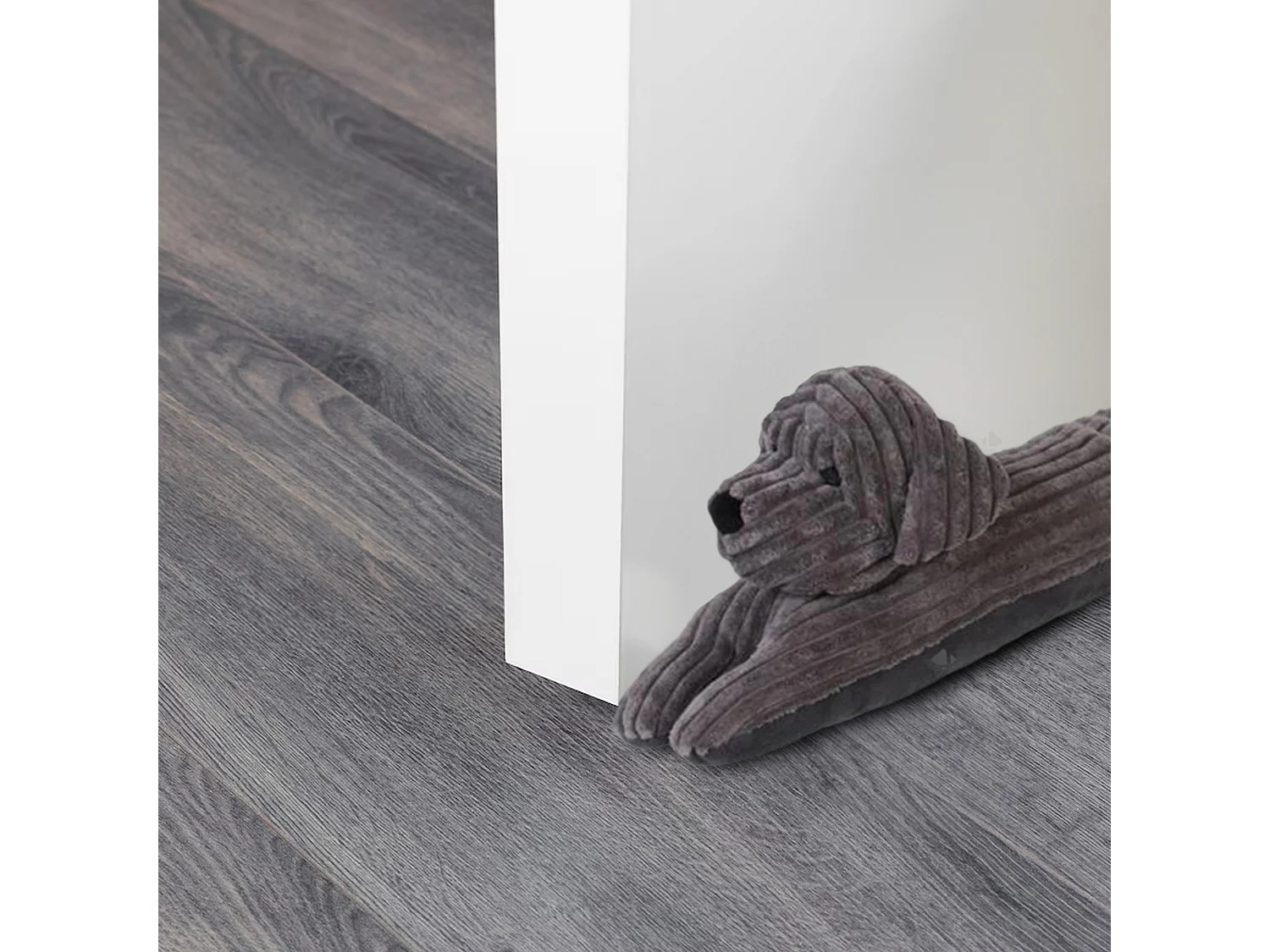 Boudin de porte 80 cm WOOF 100% polyester petit chigris velour cottelé