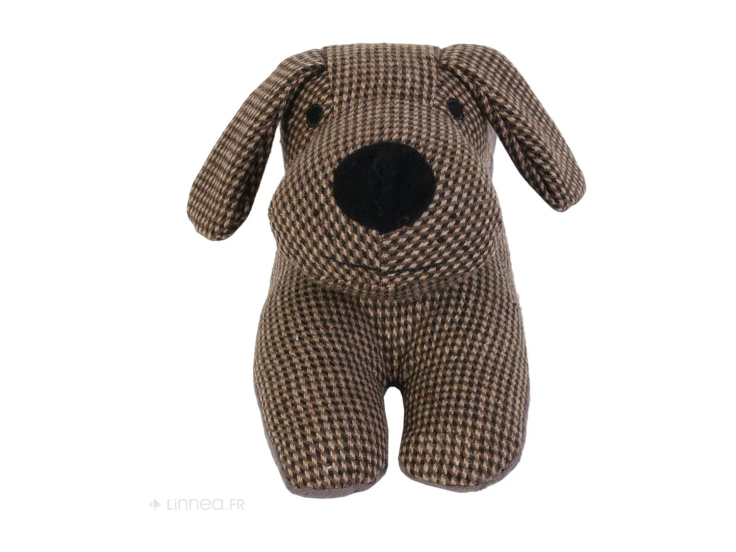 Boudin de porte WOOF petit chien marron motif petits carreaux