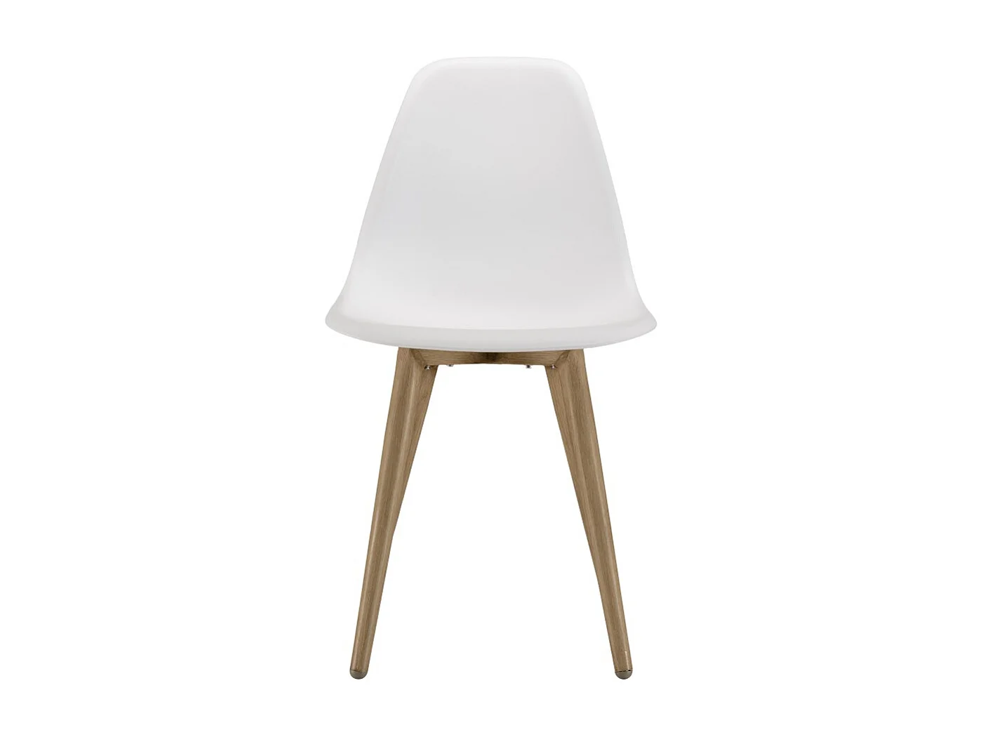 MALO - Lot de 2 chaises blanches pieds couleur naturelle