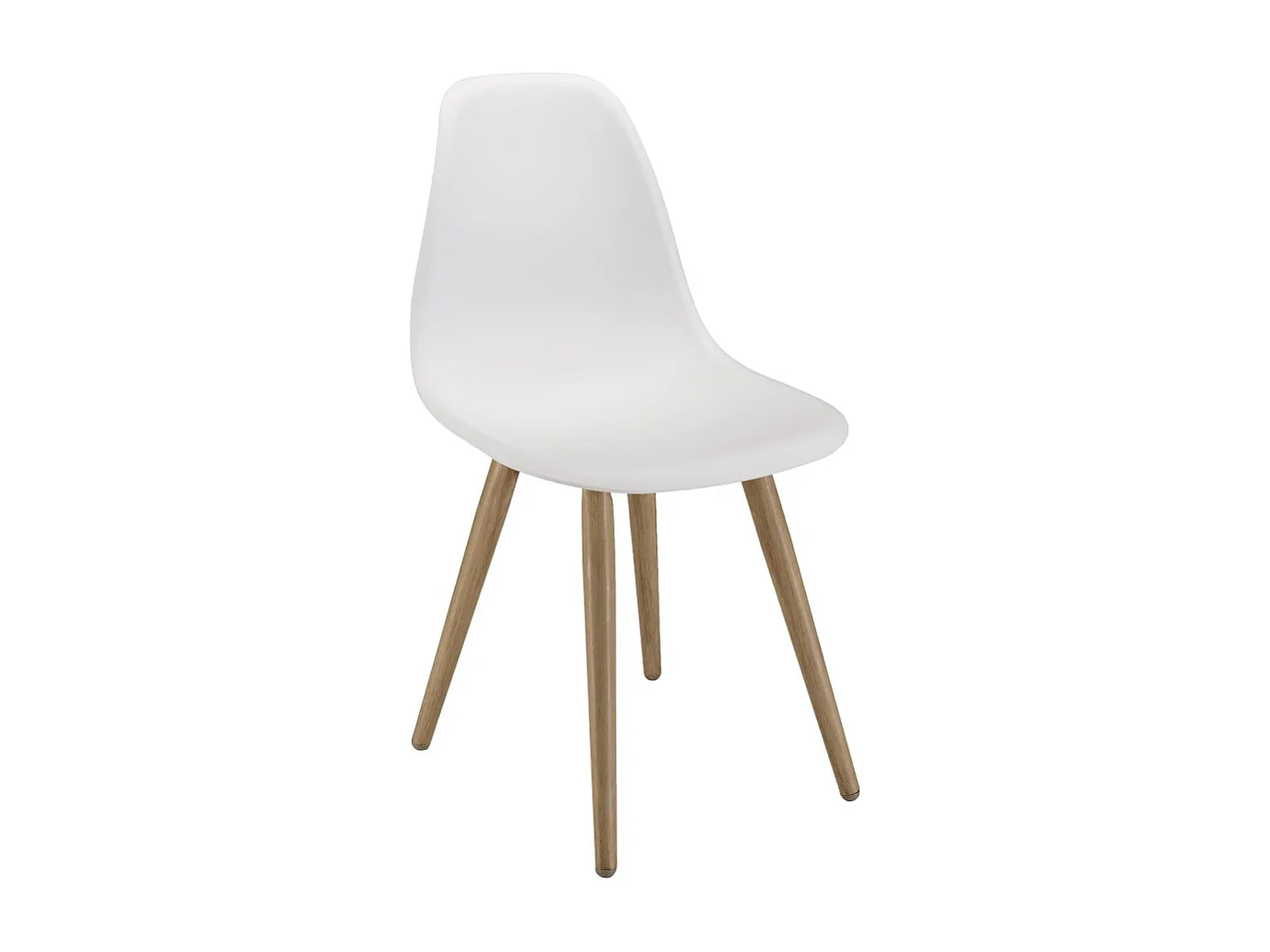 MALO - Lot de 2 chaises blanches pieds couleur naturelle