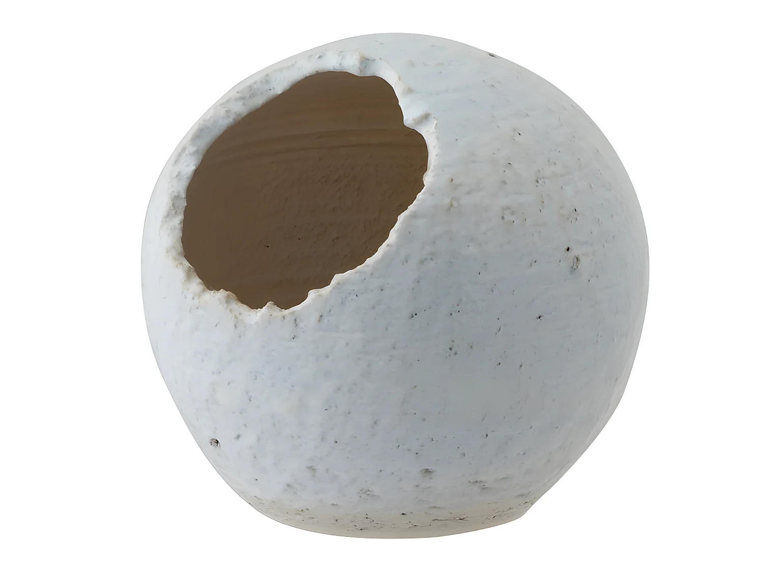 Witte schuine keramische bloempot 24x23.5x22 cm