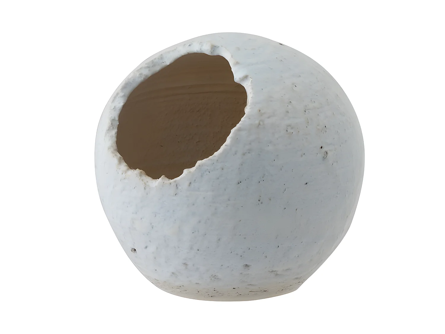 Cache-pot oblique en céramique Blanc 24x23.5x22cm