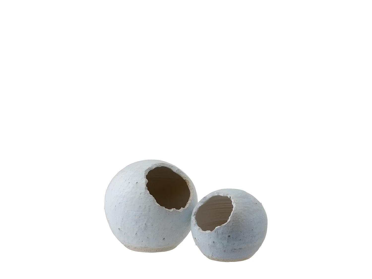 Cache-pot oblique en céramique Blanc 24x23.5x22cm