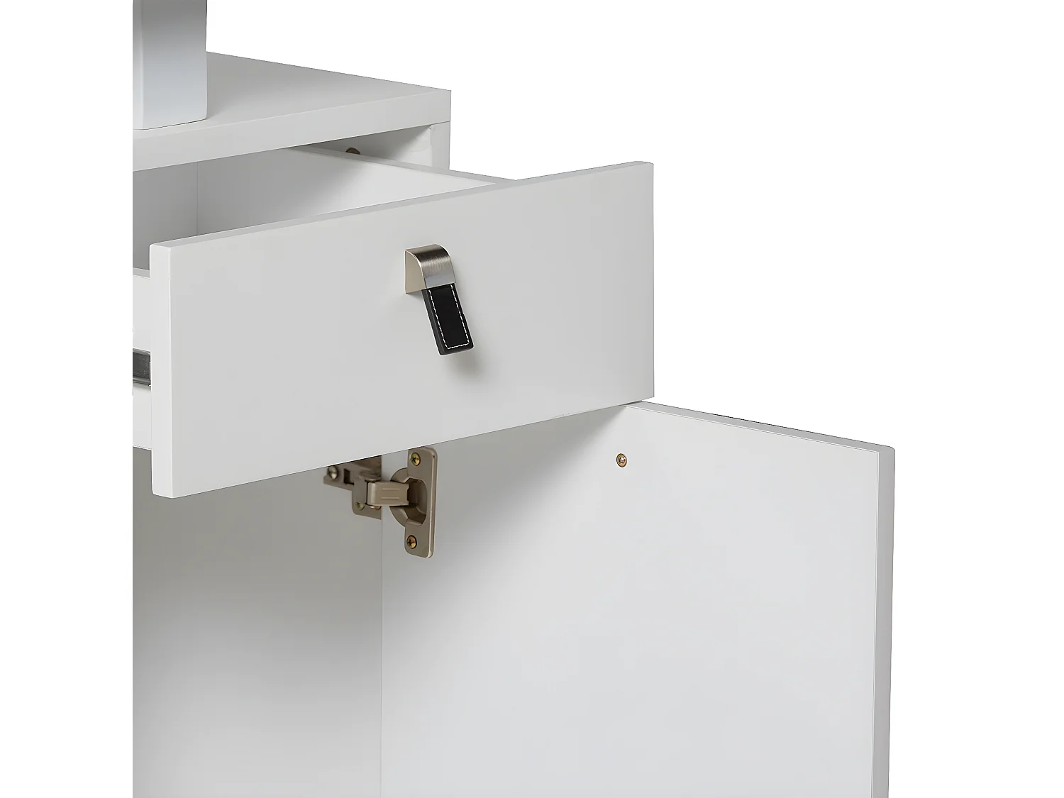 Bureau avec caisson 1 porte 1 tiroir blanc 140 cm - Randy