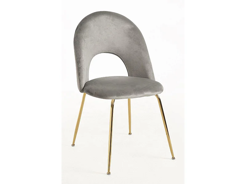 Packs Sillas Comedor - Pack 4 Sillas Dawa Gold Terciopelo - Gris claro
