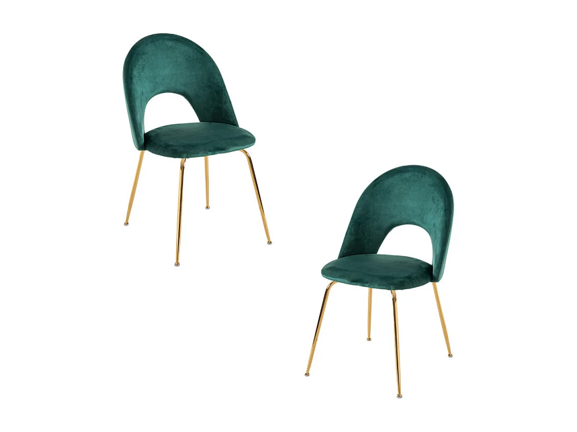 Packs Sillas Comedor - Pack 2 Sillas Dawa Gold Terciopelo - Verde