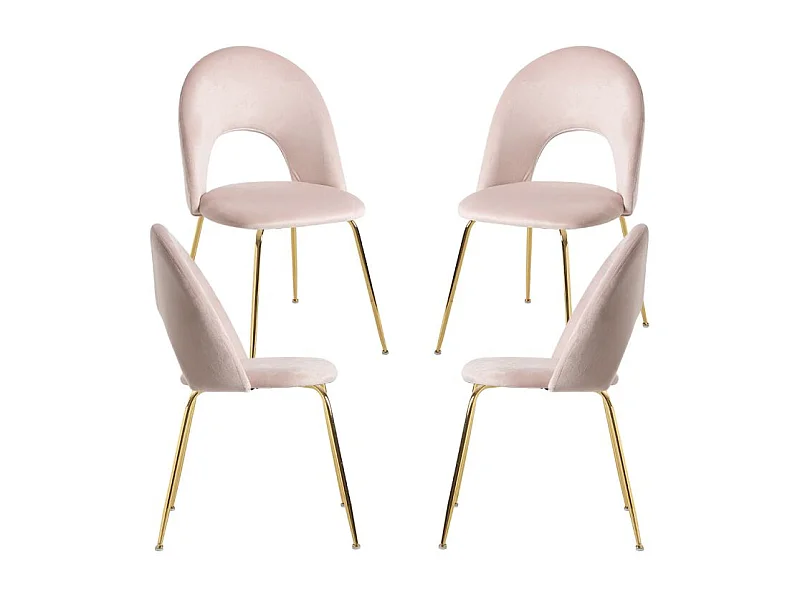 Packs Sillas Comedor - Pack 4 Sillas Dawa Gold Terciopelo - Rosa