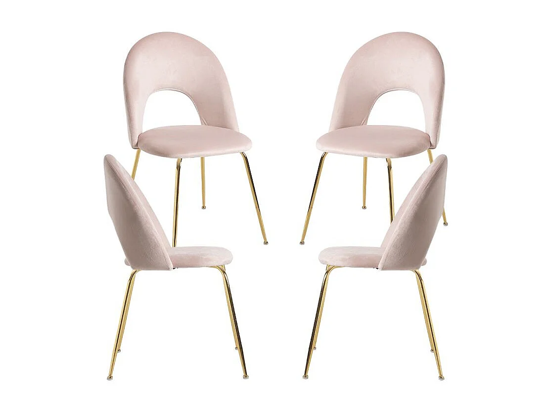 Packs Sillas Comedor - Pack 4 Sillas Dawa Gold Terciopelo - Rosa