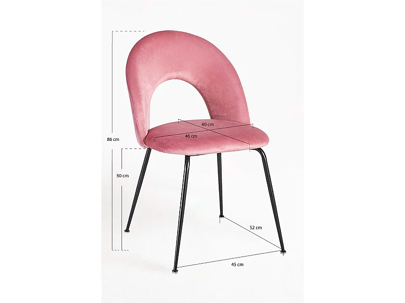 Packs Sillas Comedor - Pack 4 Sillas Dawa Black Terciopelo - Rosa