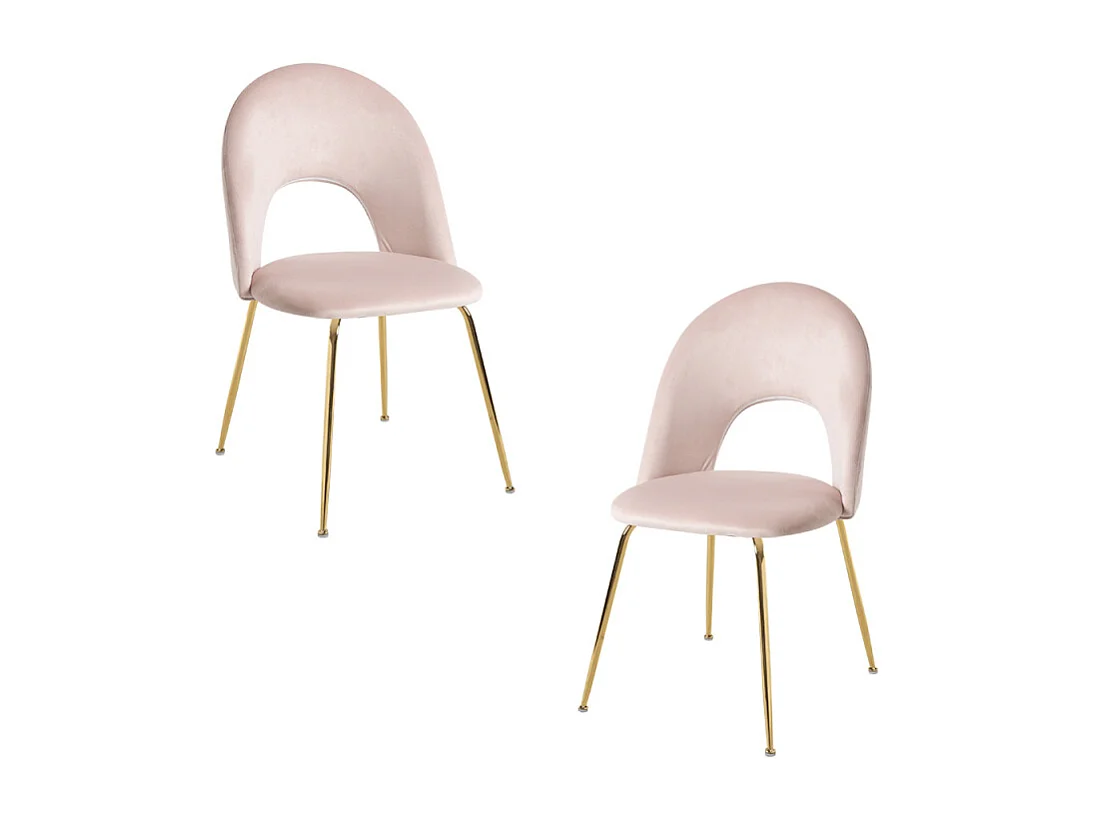 Packs Sillas Comedor - Pack 2 Sillas Dawa Gold Terciopelo - Rosa