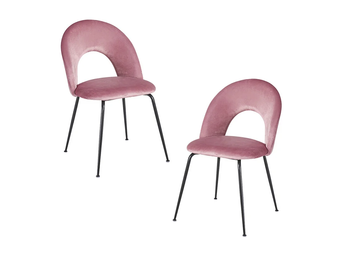 Packs Sillas Comedor - Pack 2 Sillas Dawa Black Terciopelo - Rosa