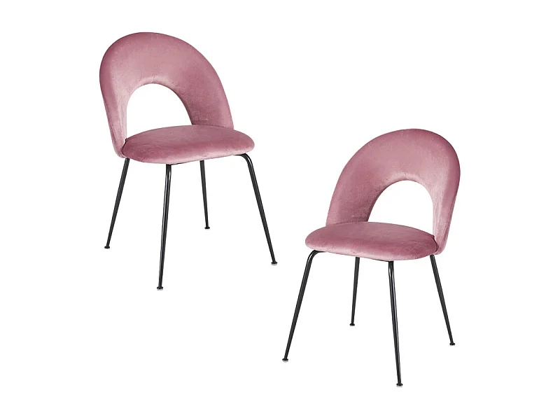 Packs Sillas Comedor - Pack 2 Sillas Dawa Black Terciopelo - Rosa