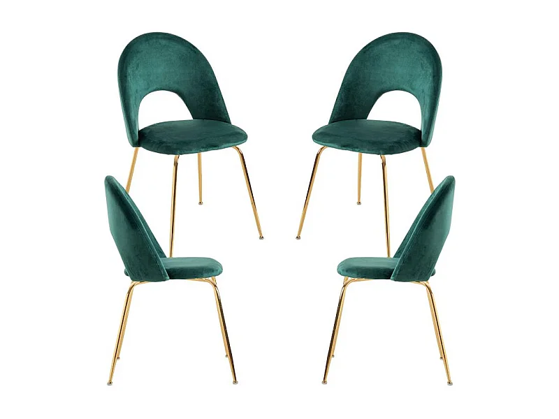 Packs Sillas Comedor - Pack 4 Sillas Dawa Gold Terciopelo - Verde