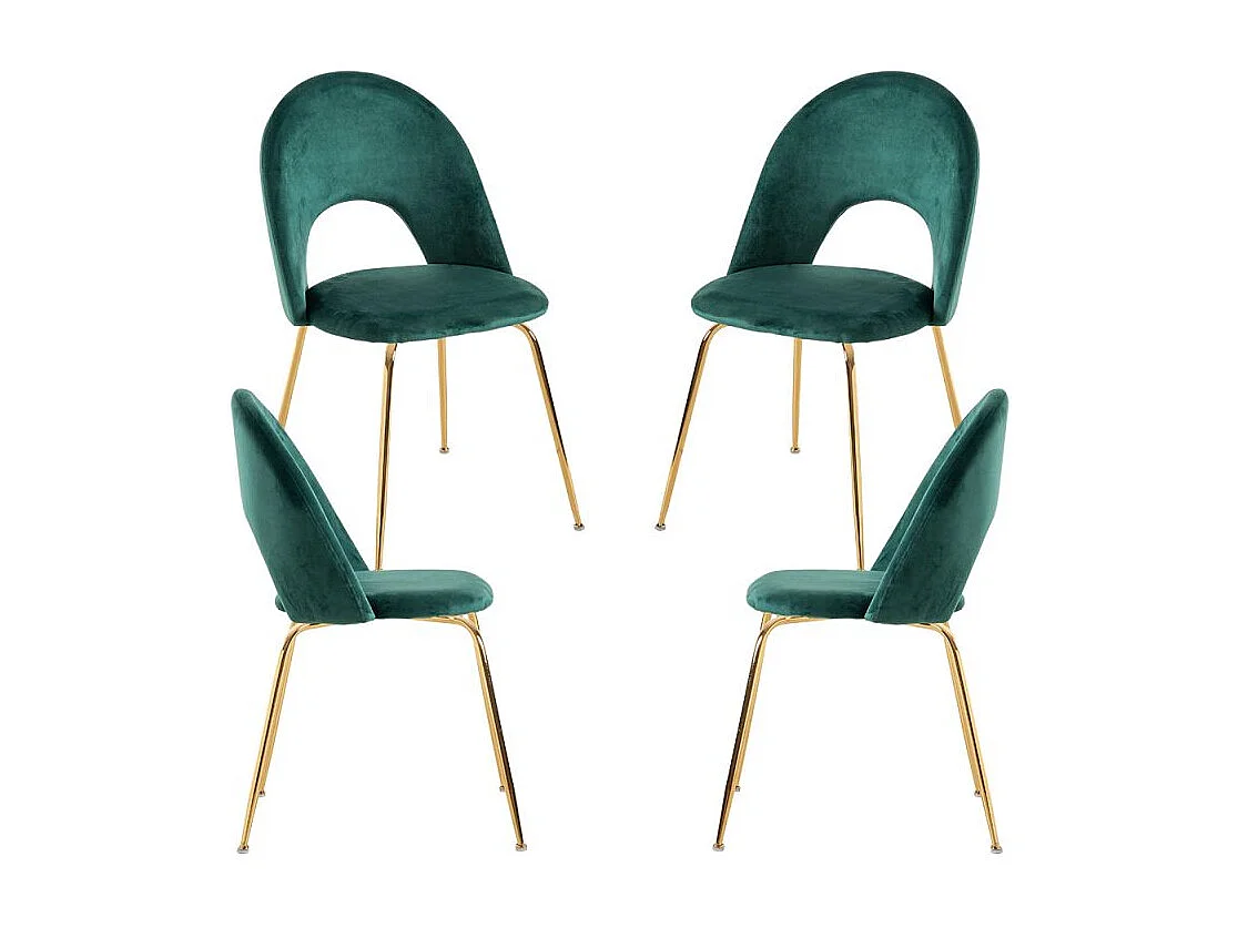 Packs Sillas Comedor - Pack 4 Sillas Dawa Gold Terciopelo - Verde