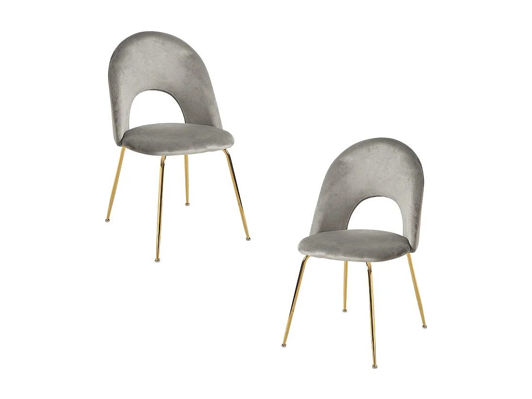 Packs Sillas Comedor - Pack 2 Sillas Dawa Gold Terciopelo - Gris claro