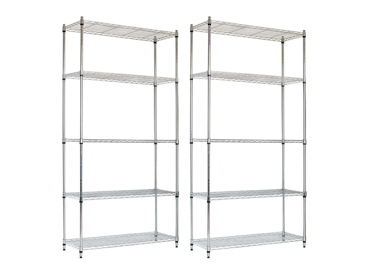 Pack 2 étagères en métal avec 5 étagères réglables 182.8x91.4x91.4x35.5cm 400Kg O91