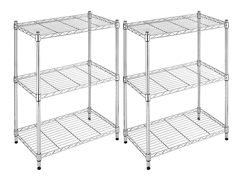 Pack 2 Etagère en métal avec 3 étagères réglables 76.2x58.9x34cm 240Kg O91
