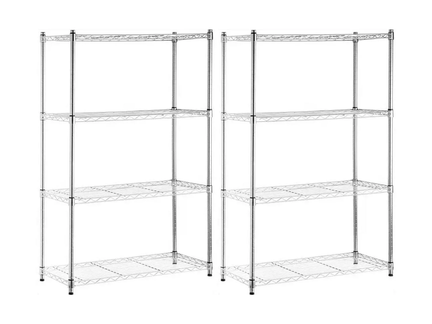Pack 2 étagères en métal avec 4 étagères réglables 137x91.4x35.5cm 320Kg O91