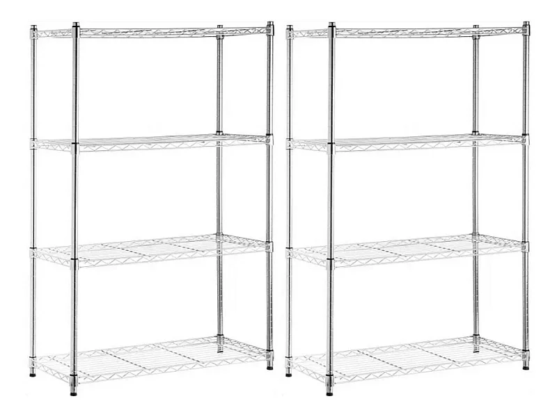 Confezione 2 scaffali in metallo con 4 ripiani regolabili 137x91,4x35,5cm 320Kg O91