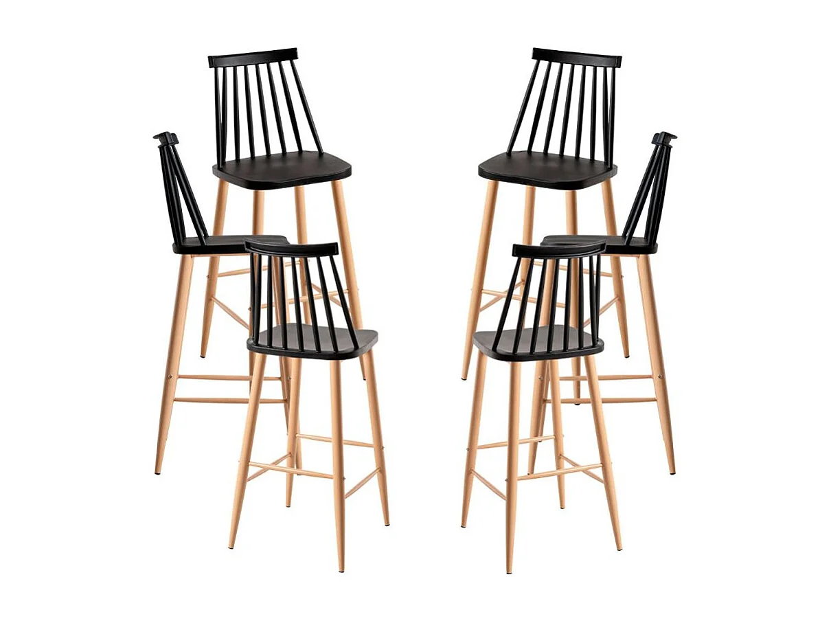 Lote de 6 Taburetes Bik - Negro
