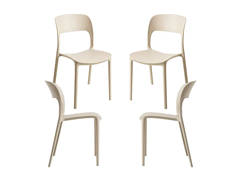 Packs Sillas Jardín - Pack 4 Sillas Inis - Beige