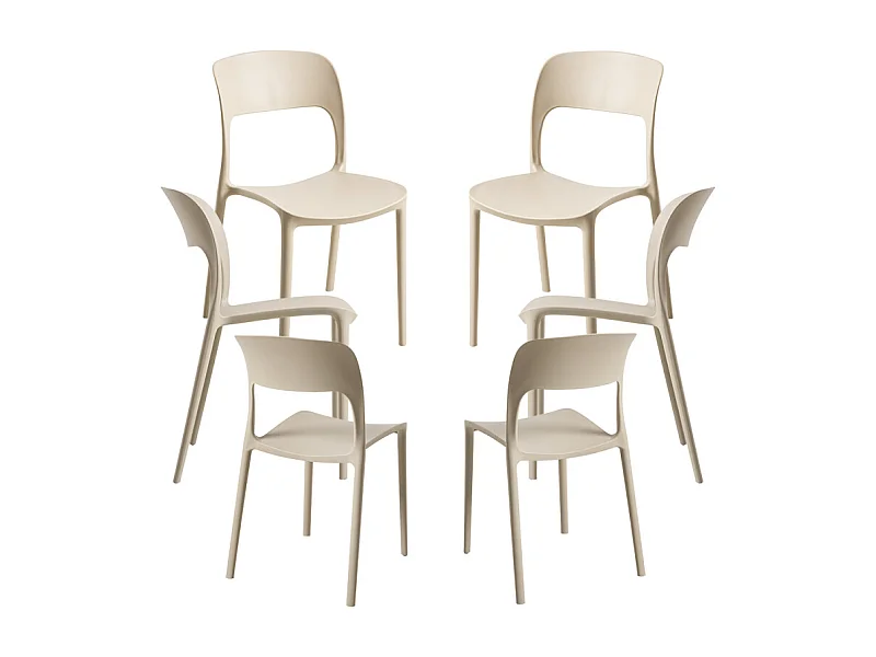 Packs Sillas Jardín - Pack 6 Sillas Inis - Beige