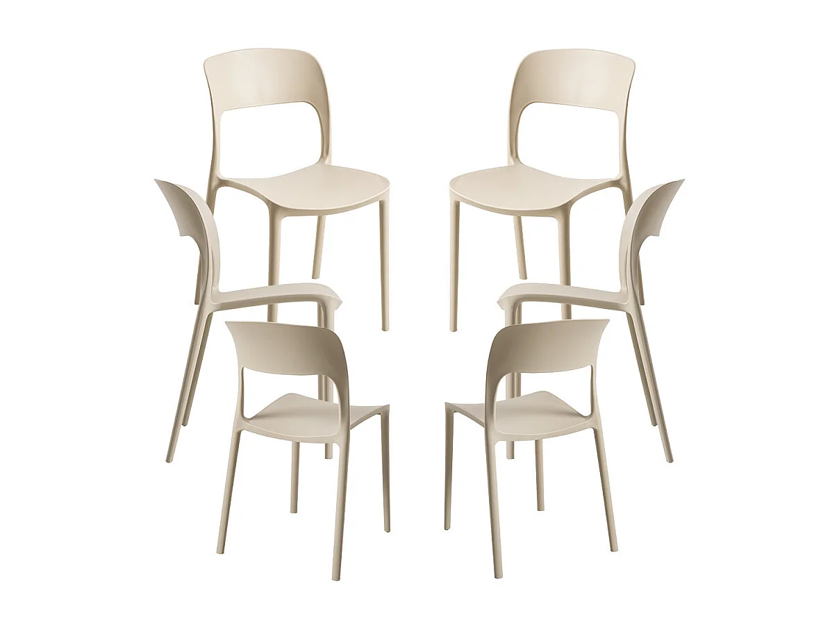 Packs Sillas Jardín - Pack 6 Sillas Inis - Beige