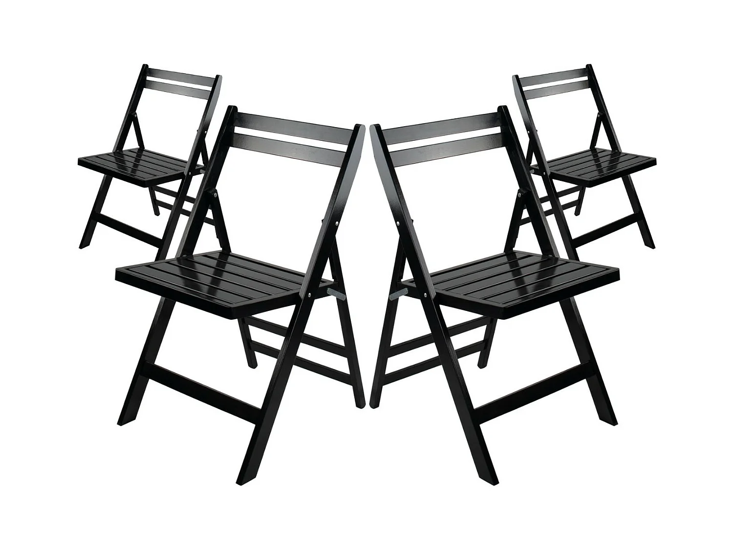 Pack 4 Chaises Pliantes en Bambou 42.5x47.5x47.5x79cm O91