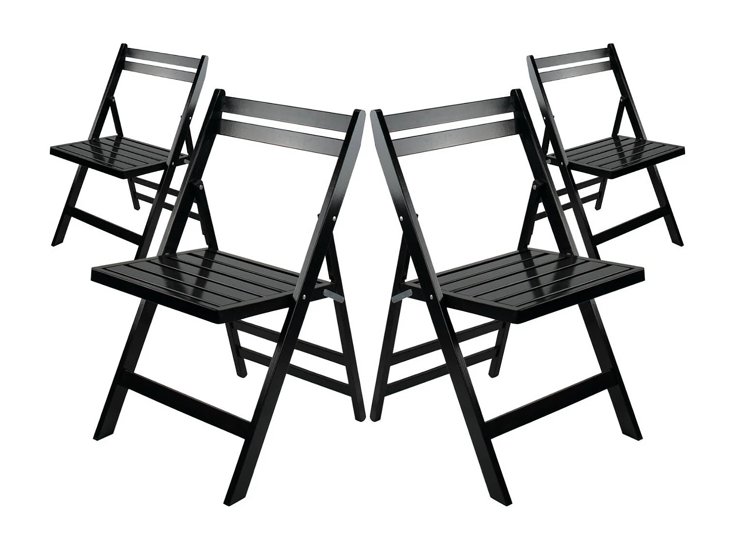 Pack 4 Chaises Pliantes en Bambou 42.5x47.5x47.5x79cm O91
