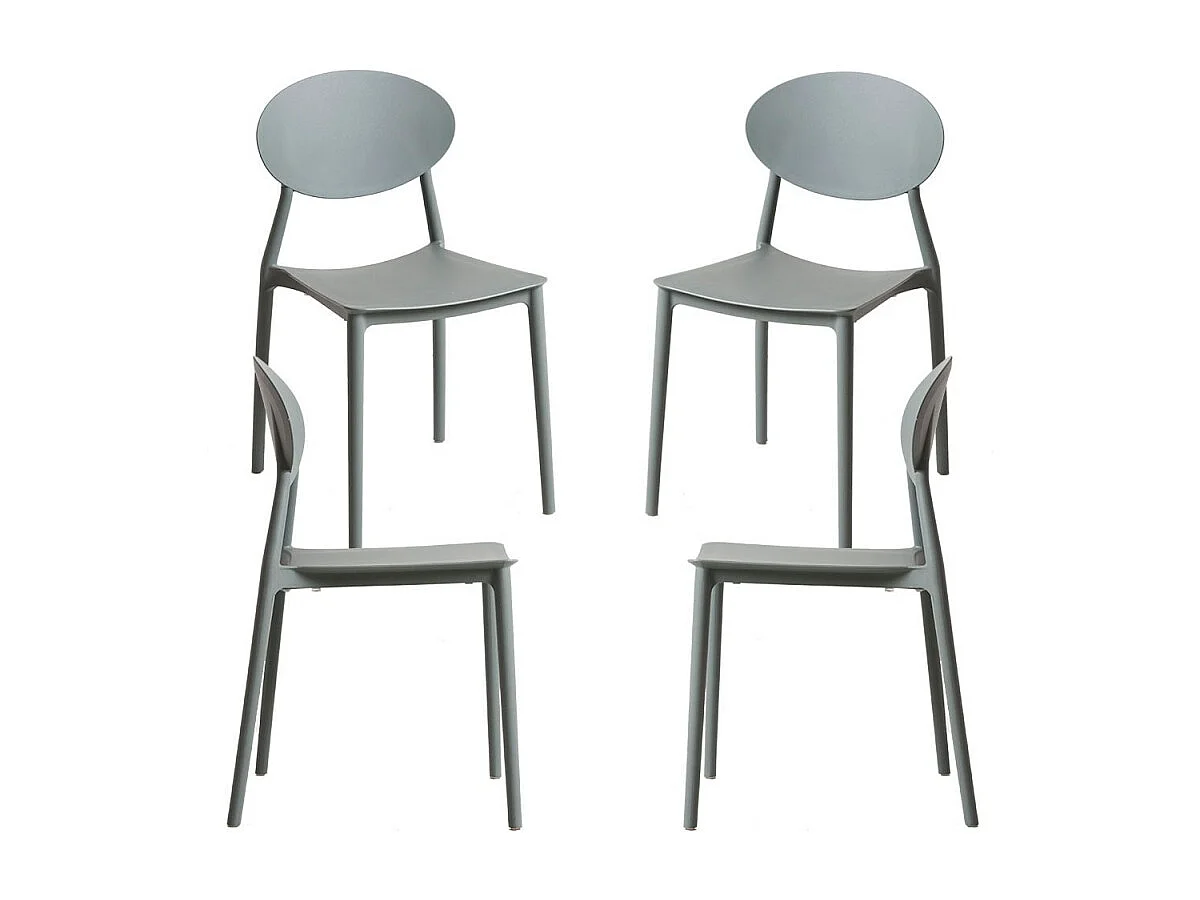 Packs Sillas Jardín - Pack 4 Sillas Bután - Gris oscuro