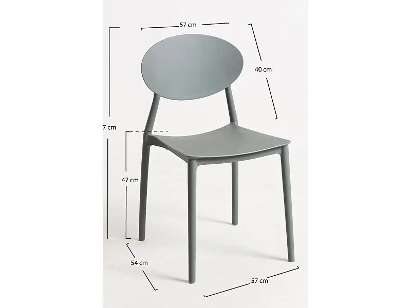 Packs Sillas Jardín - Pack 4 Sillas Bután - Gris oscuro