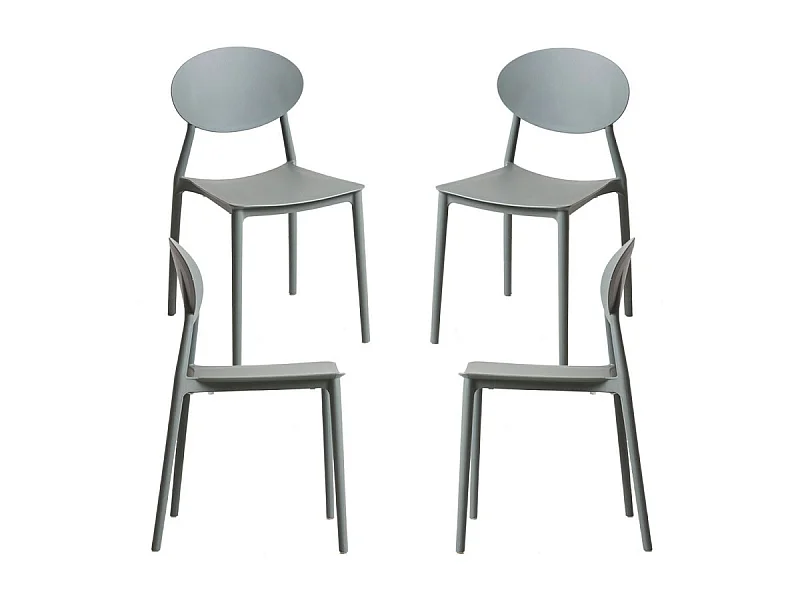 Packs Sillas Jardín - Pack 4 Sillas Bután - Gris oscuro