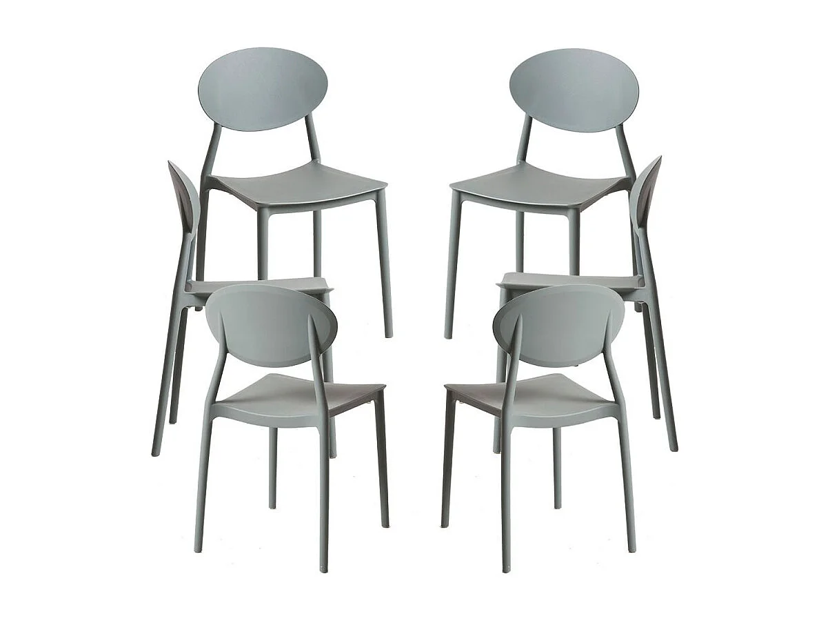 Packs Sillas Jardín - Pack 6 Sillas Bután - Gris oscuro