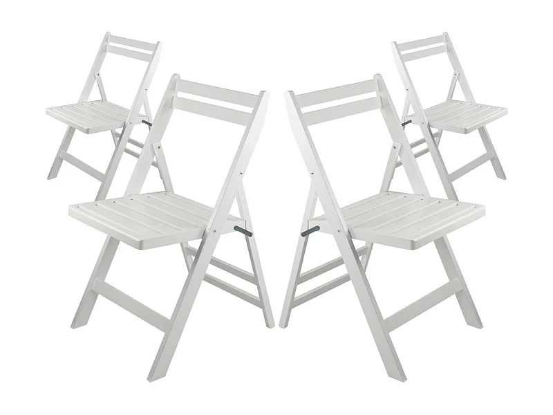Pack 4 Chaises Pliantes en Bois de Bambou 42.5x47.5x79cm Restauration O91