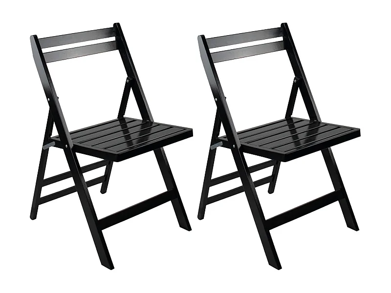 Pack 2 Chaises Pliantes en Bambou 42.5x47.5x79cm O91