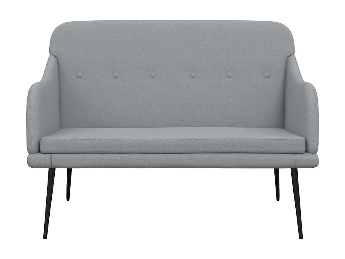 Banc banquette gris clair tissu grise 110 x 76 x 80 cm 02_0010715
