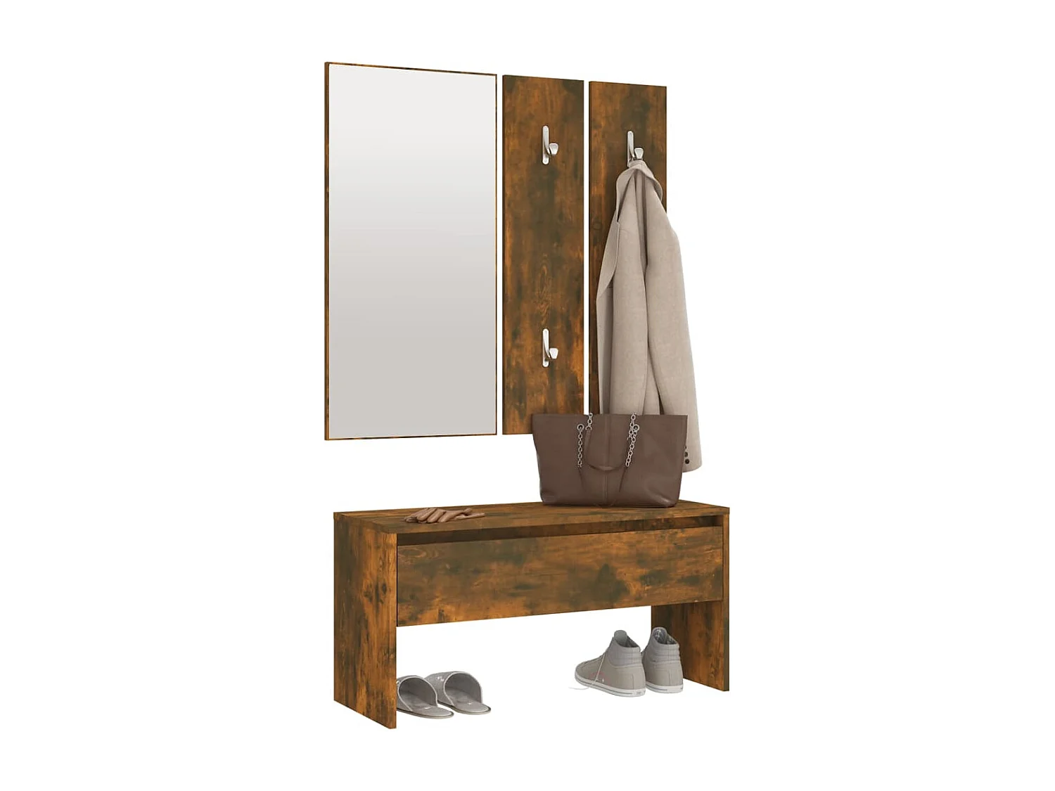 Ensemble de meubles de bois beige 80 x 30.5 x 40 cm 02_0010926