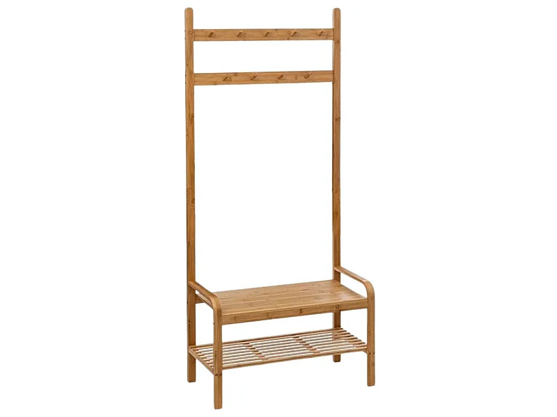Perchero Zapatero de Bambú con Banco 170x73.5x34.5cm 7house