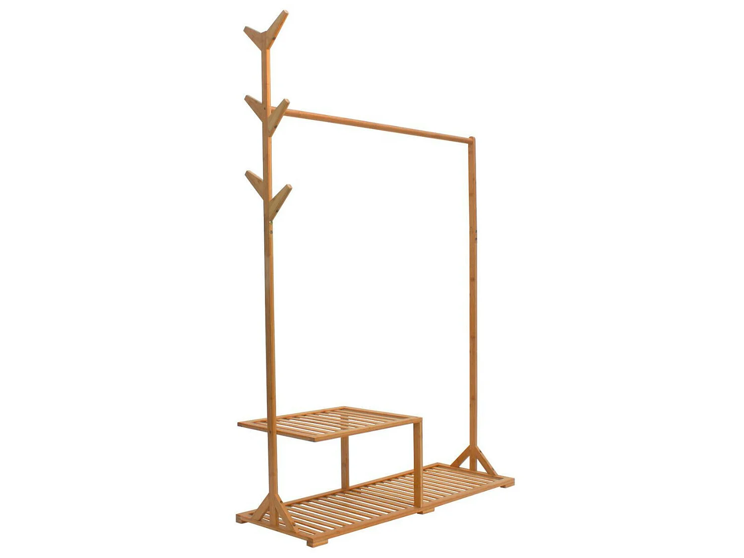 Perchero Zapatero de Bambú con Repisa 169x107x40cm 7house