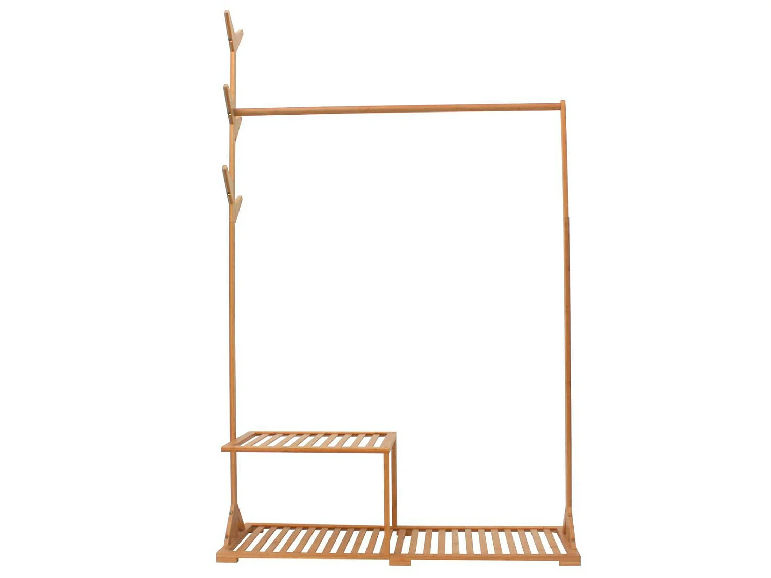 Perchero Zapatero de Bambú con Repisa 169x107x40cm 7house