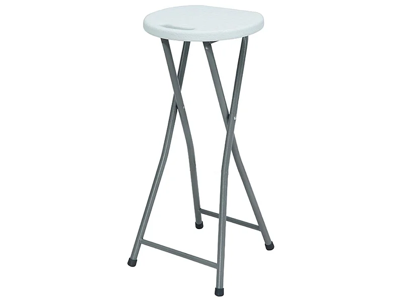Tabouret haut pliant blanc 30x76cm 7house