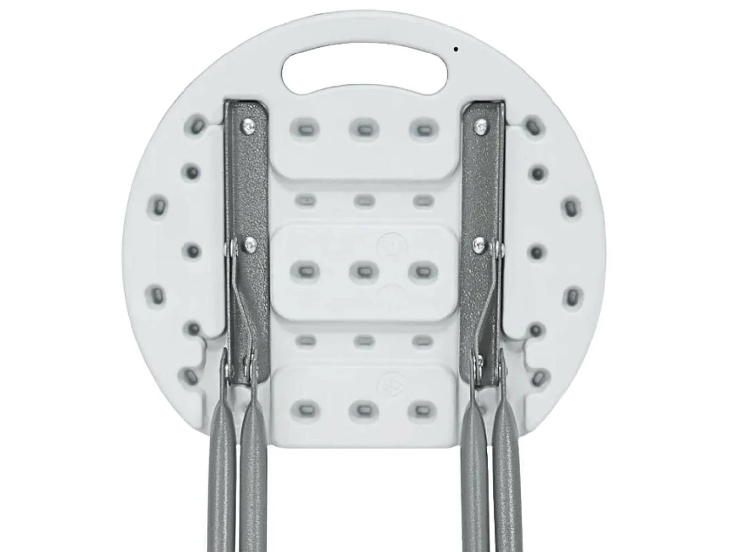 Pack 2 Tabourets Pliants Résine et Acier 31x45cm Blanc 7house